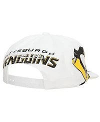 Men's Mitchell & Ness White Pittsburgh Penguins In Your Face Deadstock Snapback Hat