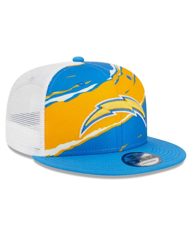 Men's New Era Powder Blue Los Angeles Chargers Tear Trucker 9FIFTY Snapback Hat