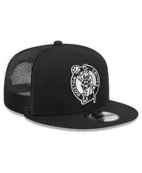 Men's New Era Black Boston Celtics Evergreen 9FIFTY Trucker Snapback Hat