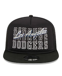 Men's New Era Black Los Angeles Dodgers Street Team A-Frame Trucker 9FIFTY Snapback Hat
