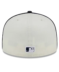 Men's New Era Cream, Navy Detroit Tigers Chrome Sutash 59FIFTY Fitted Hat