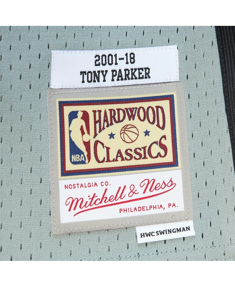 Men's and Women's Mitchell & Ness Tony Parker Gray San Antonio Spurs Hall of Fame Class 2023 Throwback Swingman Jersey