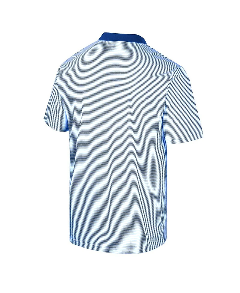Men's Colosseum White, Royal Air Force Falcons Print Stripe Polo Shirt