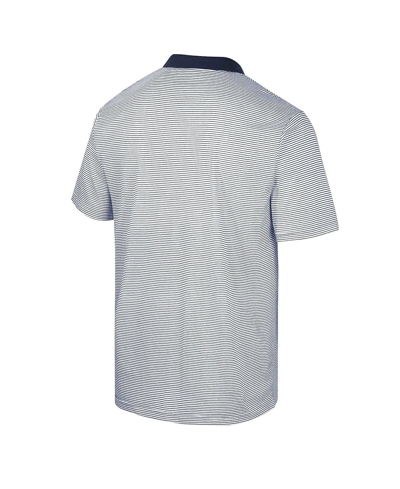 Men's Colosseum White, Navy Gonzaga Bulldogs Print Stripe Polo Shirt