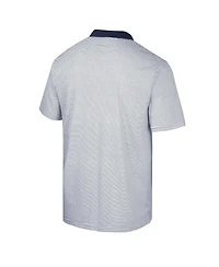 Men's Colosseum White, Navy Gonzaga Bulldogs Print Stripe Polo Shirt