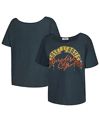 Women's Daydreamer Black Guns n Roses Off-Shoulder Graphic T-shirt