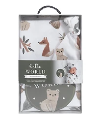 Living Textiles Baby Boys or Baby Girls Hello World Gift Set