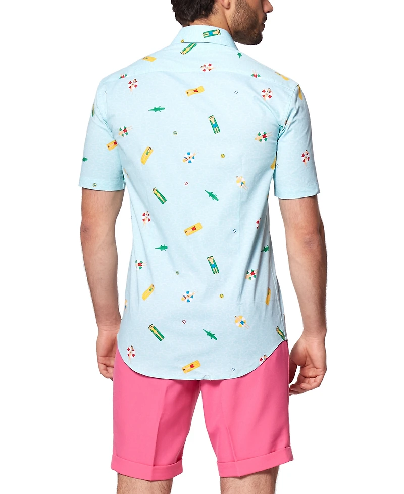 OppoSuits Men's Shirt - Button Up Dress Slim Fit White Short Sleeve