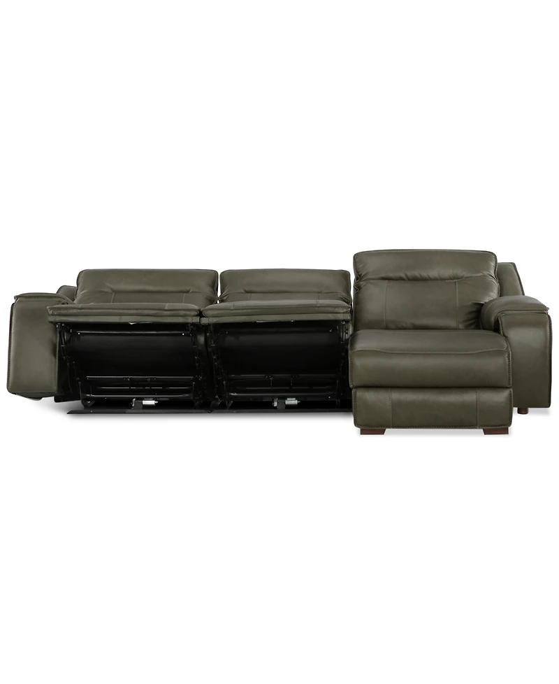 Closeout! Hansley 3-Pc Zero Gravity Leather Sofa with 2 Power Recliners and Chaise, Created for Macy's