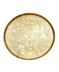 Classic Touch 8.25" Gold Gliter Salad Plates with Rasied Rim 4 Piece Set, Service for 4