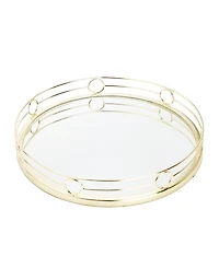 Design Round Mirror Tray, 15.5" D