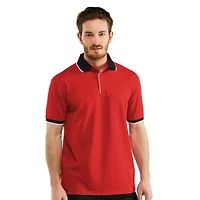 Men's Classic-Fit Cotton-Blend Pique Polo Shirt with Contrast Collar