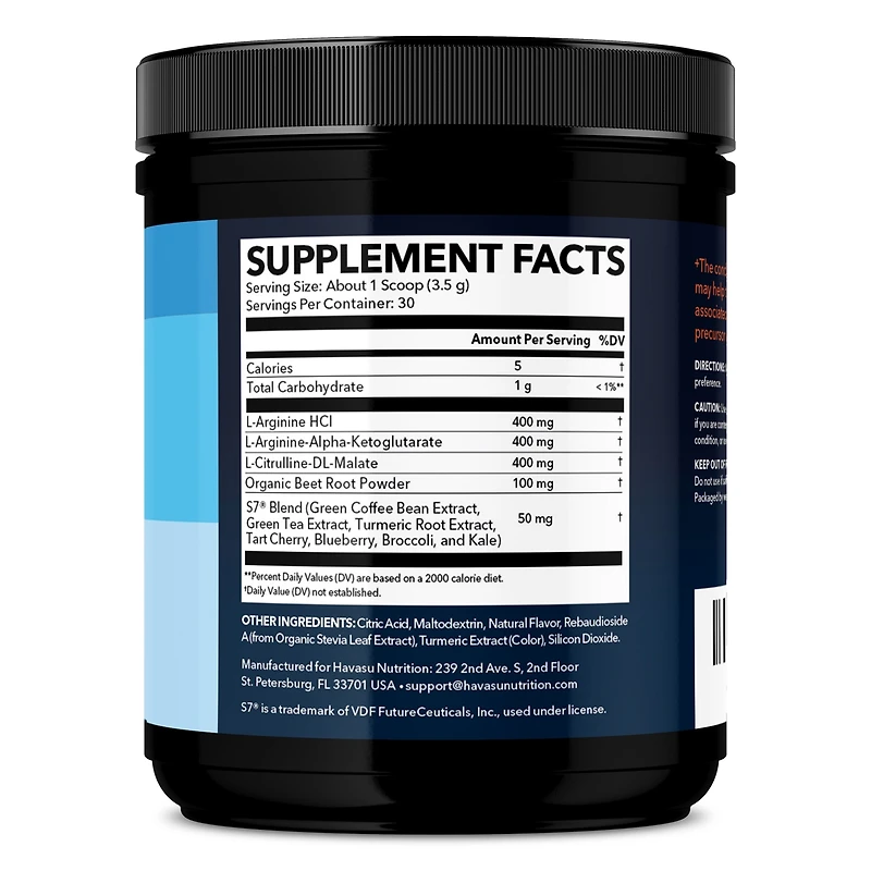 L-Arginine Powder, Tangerine Flavor, Havasu Nutrition, 3.7oz