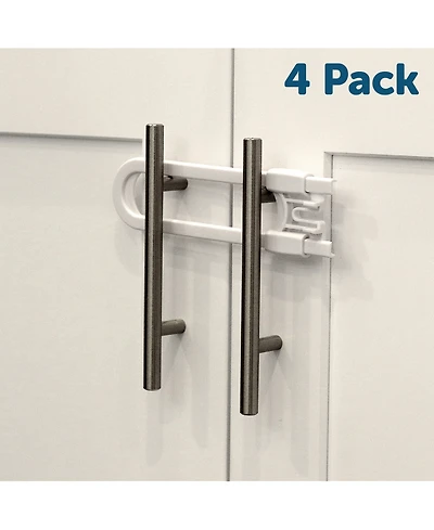 Jool Baby Toddler Sliding Cabinet Locks, U Shape, for Knobs, Handles, Doors - Baby Safety Set - 4 Pack
