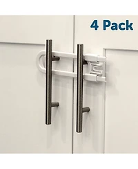 Jool Baby Toddler Sliding Cabinet Locks, U Shape, for Knobs, Handles, Doors - Baby Safety Set - 4 Pack