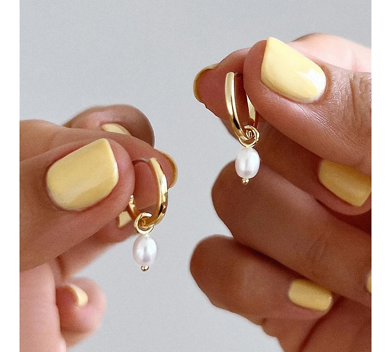 Ana Luisa Pearl Huggie Hoops - Frida