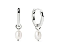 Ana Luisa Pearl Huggie Hoops - Frida Silver