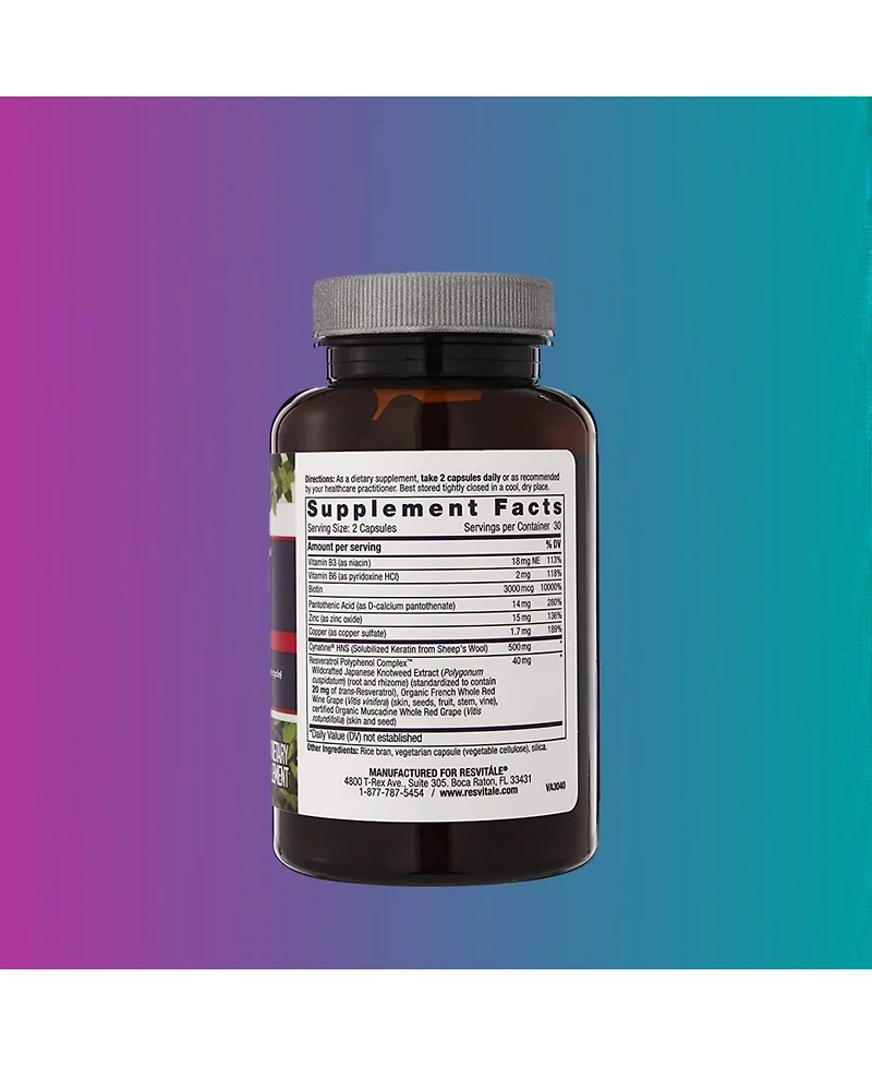 ResVitale Keratin Hair Enhance with Biotin and Resveratrol