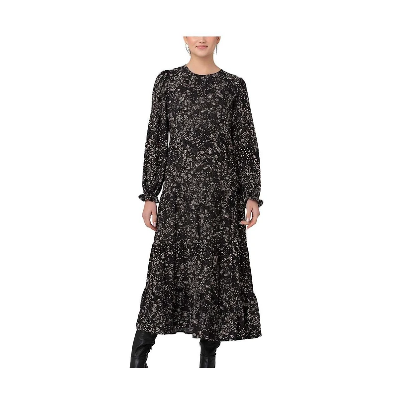 Ripe Maternity Maternity Ripe Trixie Tiered Nursing Dress Black