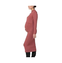 Ripe Maternity Nella Rib Nursing Knit Dress Rouge