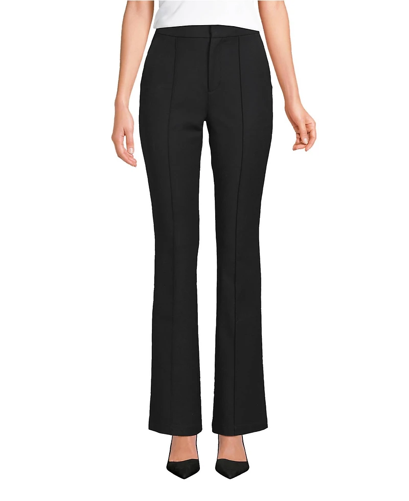 Lands' End Women's High Rise Bi Stretch Pintuck Boot Cut Pants