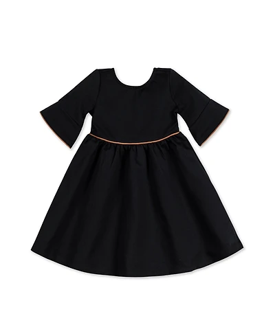 Hope & Henry Little Girls Ruffle Sleeve Ponte Dress with Suede Detail Created for Macy's