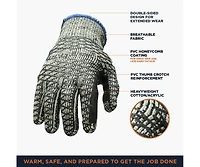 RefrigiWear Men's Glacier Grip Gloves with Double Sided Pvc Honeycomb Grip (Pack of 12 Pairs)
