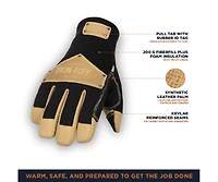 RefrigiWear Men's Iron-Tuff Insulated Leather Gloves