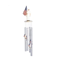 23" Long Us Navy with Us Flag Round Top Wind Chime