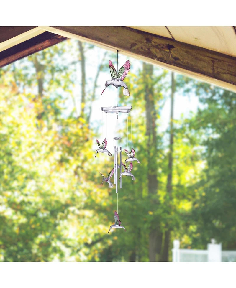 Fc Design 19" Long Hummingbird Acrylic Wind Chime Home Decor Perfect Gift for House Warming, Holidays and Birthdays