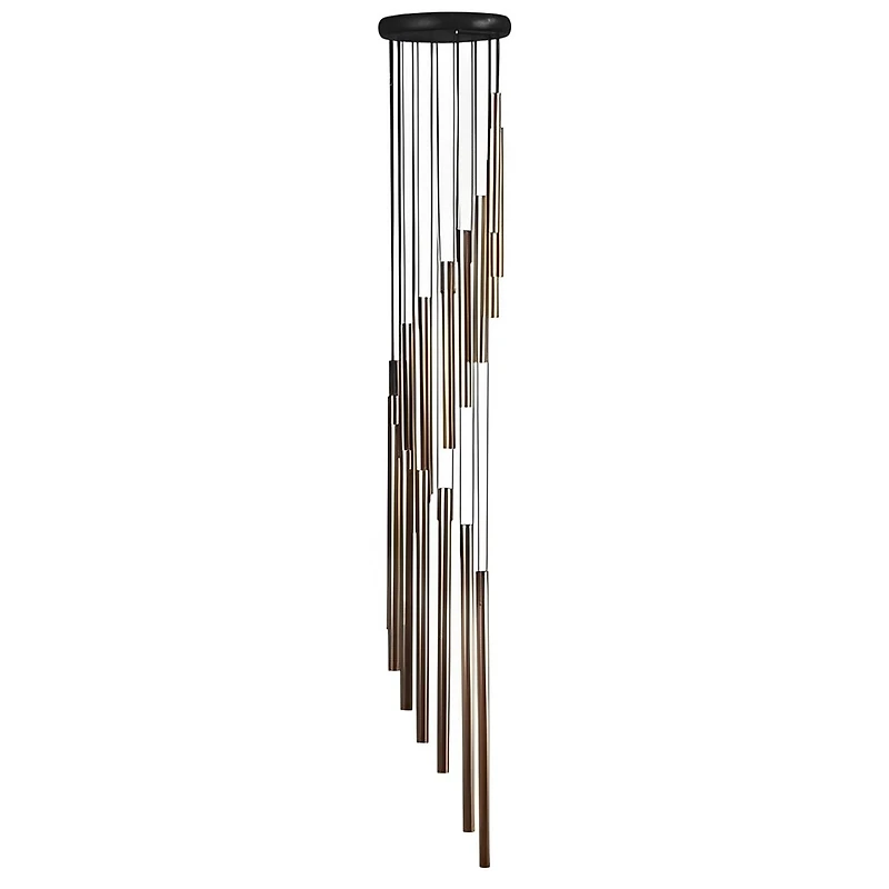 Fc Design 37" Long Wood Top Spiral Silver Wind Chime Home Decor Perfect Gift for House Warming, Holidays and Birthdays