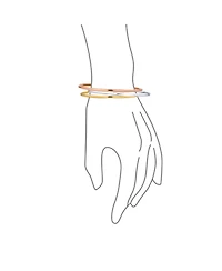 Bling Jewelry Set of 3 Tri-Color Stacking Bangle Bracelets Rose Gold Plated Sterling Silver