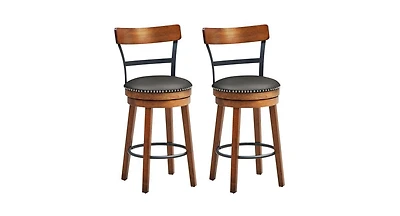 Set of 2 Swivel Bar Height Bar Stool For Bar-25.5"