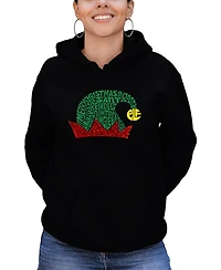 La Pop Art Women's Christmas Elf Hat Word Hooded Sweatshirt