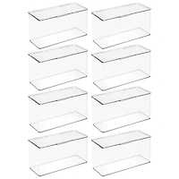 mDesign Plastic Playroom/Gaming Organizer Bin Box with Hinged Lid, 8 Pack, Clear