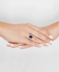 Grown With Love Lab Sapphire (5-5/8 ct. t.w.) & Diamond (3/8 Ring 14k White Gold (Also available Emerald Ruby)