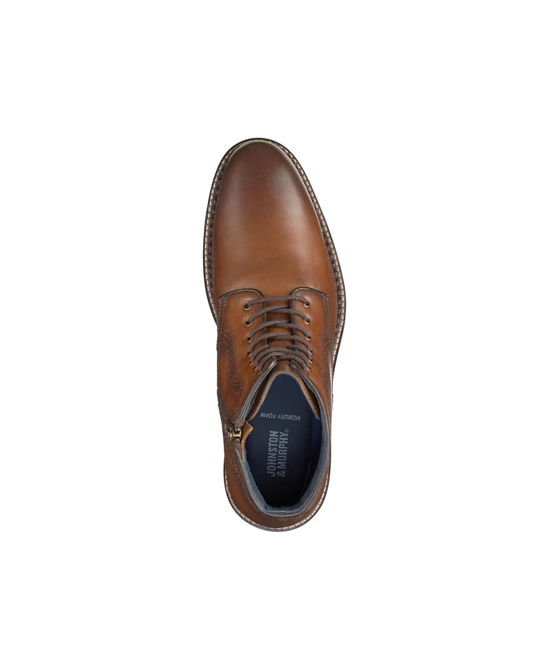 Johnston & Murphy Men's Benton Leather Plain Toe Boots