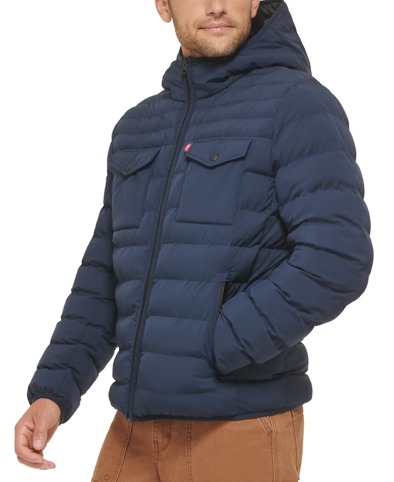 Levi's Men's Stretch Hooded Two-Pocket Quilted Jacket