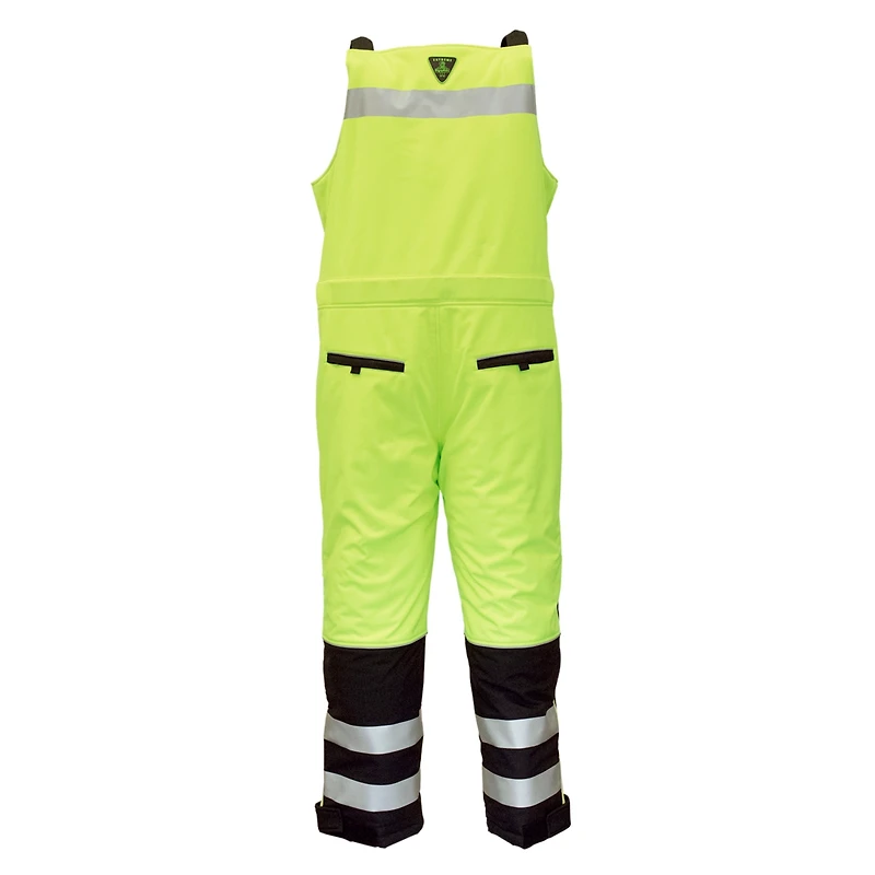 RefrigiWear Men's Insulated Reflective High Visibility Extreme Softshell Bib Overalls