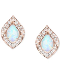Amethyst (1-7/8 ct. t.w.) & Lab-Grown White Sapphire (1/5 Pear Halo Stud Earrings Sterling Silver (Also Additional Gemstones)