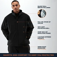 RefrigiWear Big & Tall Insulated Softshell Jacket - Warm Work Coat, Water-Repellent, Windproof, Flexible, Durable Cold-Weather Gear