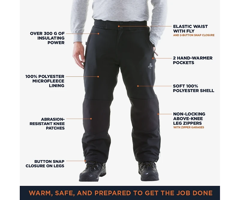 RefrigiWear Big & Tall Softshell Pants - Insulated, Water-Repellent, Wind-Tight Workwear