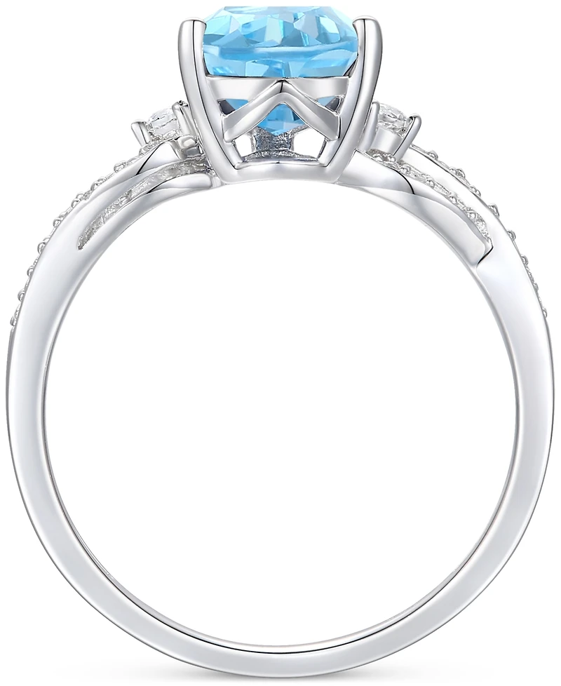 Amethyst (1-3/4 ct. t.w.) & Lab-Grown White Sapphire (1/6 Twist Ring 14k Gold-Plated Sterling Silver (Also Additional Gemstones)