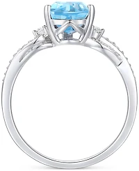 Amethyst (1-3/4 ct. t.w.) & Lab-Grown White Sapphire (1/6 Twist Ring 14k Gold-Plated Sterling Silver (Also Additional Gemstones)