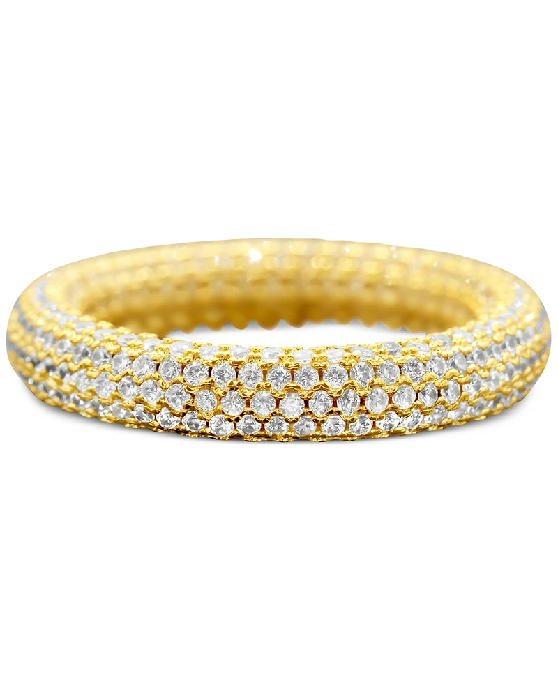 Adornia Pave Crystal Eternity Rounded Band Ring