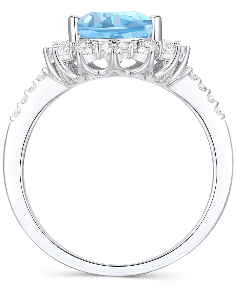 Amethyst (2-1/2 ct. t.w.) & Lab-Grown White Sapphire (5/8 Pear Halo Ring 14k Gold-Plated Sterling Silver (Also Blue Topaz)