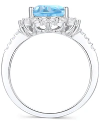 Amethyst (2-1/2 ct. t.w.) & Lab-Grown White Sapphire (5/8 Pear Halo Ring 14k Gold-Plated Sterling Silver (Also Blue Topaz)