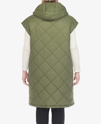 White Mark Plus Diamond Quilted Hooded Puffer Vest