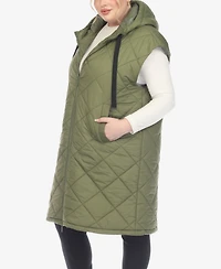 White Mark Plus Diamond Quilted Hooded Puffer Vest