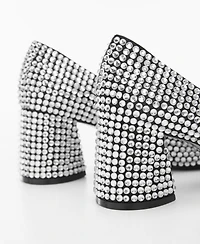 Mango Women's Rhinestone Block-Heeled Shoes